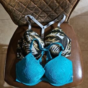 Lot Of 2 PINK Victoria's Secret Wear Everywhere Push Up Lined Demi T-Shirt Bras